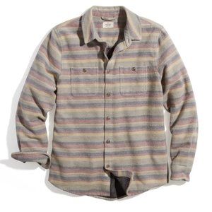 Marine Layer Wool Blend Overshirt in Multi Stripe
